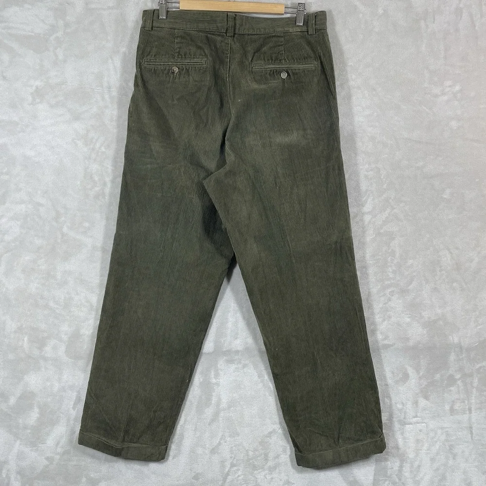 Vtg Y2K Double Pleated Corduroy Pants Mens 33x30 (fit 34x30) Baggy Old Navy 90s